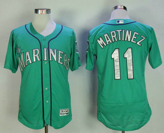 Men's Seattle Mariners #11 Edgar Martinez Retired Teal Green Stitched MLB Majestic Flex Base Jersey