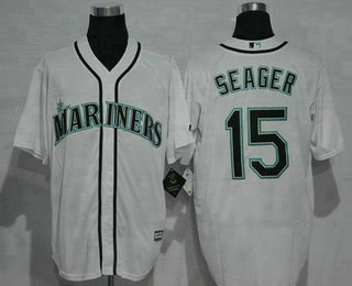 Men's Seattle Mariners #15 Kyle Seager White Home Cool Base Jersey