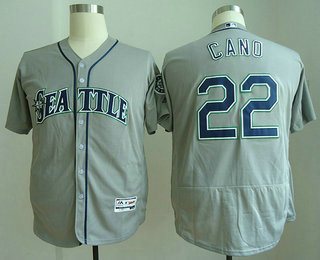 Men's Seattle Mariners #22 Robinson Cano Gray Road Stitched MLB Majestic Flex Base Jersey