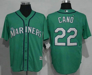 Men's Seattle Mariners #22 Robinson Cano Green Cool Base Majestic Baseball Jersey