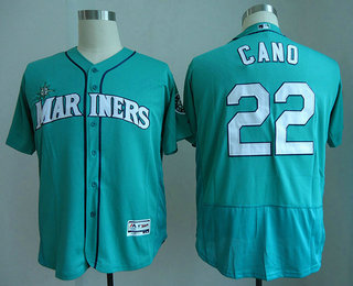 Men's Seattle Mariners #22 Robinson Cano Teal Green Stitched MLB Majestic Flex Base Jersey