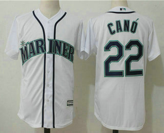 Men's Seattle Mariners #22 Robinson Cano White Home Stitched MLB Majestic Cool Base Jersey