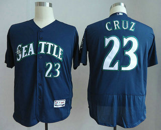 Men's Seattle Mariners #23 Nelson Cruz Navy Blue Stitched MLB Majestic Flex Base Jersey