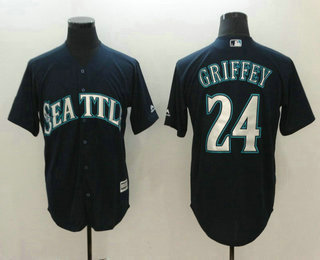 Men's Seattle Mariners #24 Ken Griffey Jr. Navy Blue Stitched MLB Cool Base Jersey