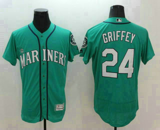 Men's Seattle Mariners #24 Ken Griffey Jr. Retired Teal Green 2016 Flexbase Majestic Baseball Jersey