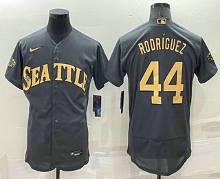 Men's Seattle Mariners #44 Julio Rodriguez Grey 2022 All Star Stitched Flex Base Nike Jersey