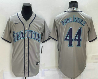 Men's Seattle Mariners #44 Julio Rodriguez Grey Stitched MLB Cool Base Nike Jersey