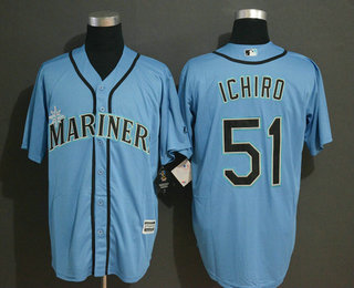 Men's Seattle Mariners #51 Ichiro Suzuki Blue Stitched MLB Cool Base Jersey