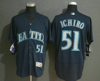 Men's Seattle Mariners #51 Ichiro Suzuki Navy Blue Stitched MLB Flex Base Jersey