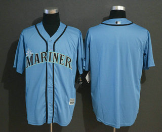 Men's Seattle Mariners Blank Blue Stitched MLB Cool Base Jersey