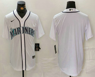 Men's Seattle Mariners Blank White Cool Base Stitched jersey