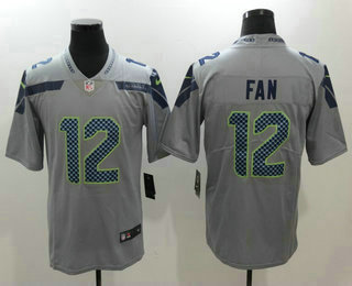 Men's Seattle Seahawks #12 12th Fan Grey 2017 Vapor Untouchable Stitched NFL Nike Limited Jersey