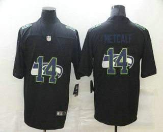 Men's Seattle Seahawks #14 D.K. Metcalf Black 2020 Shadow Logo Vapor Untouchable Stitched NFL Nike Limited Jersey