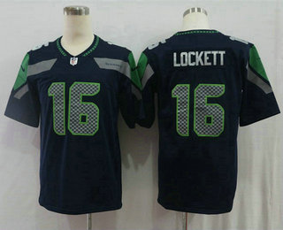 Men's Seattle Seahawks #16 Tyler Lockett Navy Blue 2017 Vapor Untouchable Stitched NFL Nike Limited Jersey