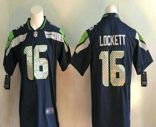 Men's Seattle Seahawks #16 Tyler Lockett Navy Blue 2017 Vapor Untouchable Stitched NFL Nike Limited Jersey