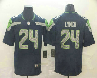 Men's Seattle Seahawks #24 Marshawn Lynch Navy Blue 2017 Vapor Untouchable Stitched NFL Nike Limited Jersey