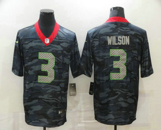 Men's Seattle Seahawks #3 Russell Wilson  2020 Camo Limited Stitched Nike NFL Jersey