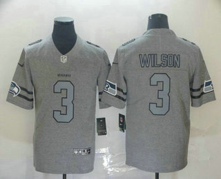 Men's Seattle Seahawks #3 Russell Wilson 2019 Gray Gridiron Vapor Untouchable Stitched NFL Nike Limited Jersey