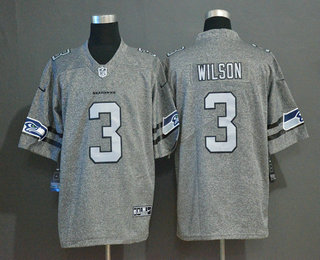 Men's Seattle Seahawks #3 Russell Wilson 2019 Gray Gridiron Vapor Untouchable Stitched NFL Nike Limited Jersey