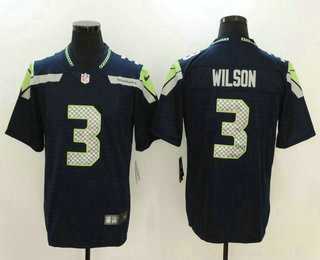 Men's Seattle Seahawks #3 Russell Wilson Navy Blue 2017 Vapor Untouchable Stitched NFL Nike Limited Jersey