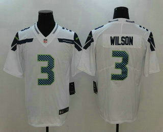 Men's Seattle Seahawks #3 Russell Wilson White 2017 Vapor Untouchable Stitched NFL Nike Limited Jersey