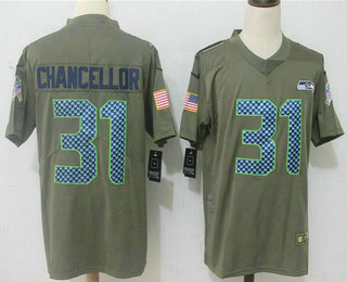 Men's Seattle Seahawks #31 Kam Chancellor Olive 2017 Salute To Service Stitched NFL Nike Limited Jersey