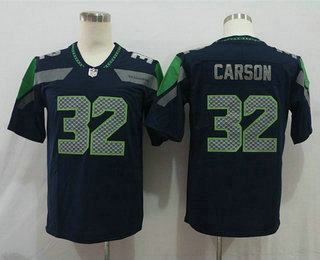 Men's Seattle Seahawks #32 Chris Carson Navy Blue 2017 Vapor Untouchable Stitched NFL Nike Limited Jersey