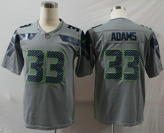 Men's Seattle Seahawks #33 Jamal Adams Grey 2020 Vapor Untouchable Stitched NFL Nike Limited Jersey