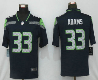 Men's Seattle Seahawks #33 Jamal Adams Navy Blue 2020 Vapor Untouchable Stitched NFL Nike Limited Jersey