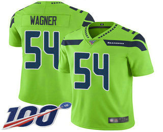 Men's Seattle Seahawks #54 Bobby Wagner Green With 100th 2017 Vapor Untouchable Stitched NFL Nike Limited Jersey