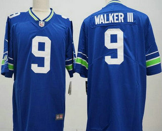 Men's Seattle Seahawks #9 Kenneth Walker III Limited Blue Vapor Jersey