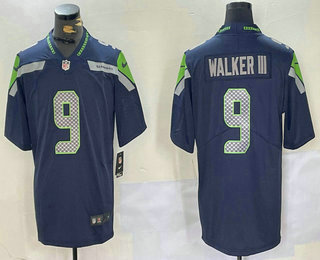 Men's Seattle Seahawks #9 Kenneth Walker III Navy Blue 2022 Vapor Stitched Nike Limited Jersey