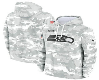 Men's Seattle Seahawks 2024 Camo Salute to Service Club Fleece Pullover Hoodie