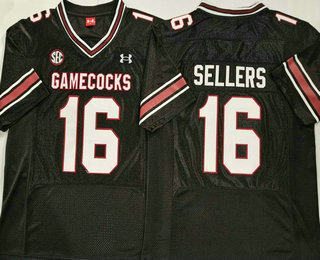 Men's South Carolina Gamecocks #16 LaNorris Sellers Black College Football Jersey