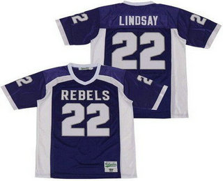 Men's South High School Rebels #22 Phillip Lindsay Purple Football Jersey