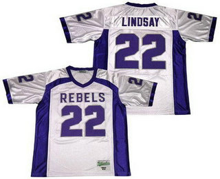 Men's South High School Rebels #22 Phillip Lindsay White Football Jersey