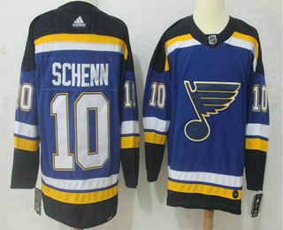 Men's St. Louis Blues #10 Brayden Schenn Blue 2017-2018 Hockey Adidas Stitched NHL Jersey