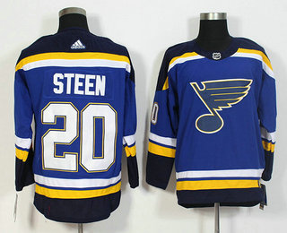 Men's St. Louis Blues #20 Alexander Steen Blue 2017-2018 Hockey Adidas Stitched NHL Jersey