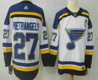 Men's St. Louis Blues #27 Alex Pietrangelo White 2017-2018 Hockey Adidas Stitched NHL Jersey