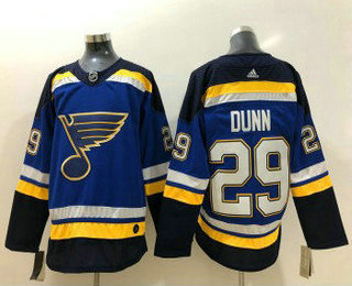 Men's St. Louis Blues #29 Vince Dunn Blue 2017-2018 Hockey Adidas Stitched NHL Jersey