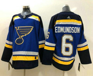 Men's St. Louis Blues #6 Joel Edmundson Blue 2017-2018 Hockey Adidas Stitched NHL Jersey