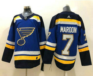 Men's St. Louis Blues #7 Pat Maroon Blue 2017-2018 Hockey Adidas Stitched NHL Jersey