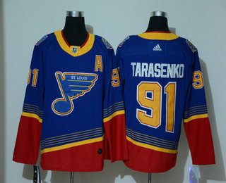 Men's St. Louis Blues #91 Vladimir Tarasenko Blue Adidas Stitched NHL Throwback Jersey