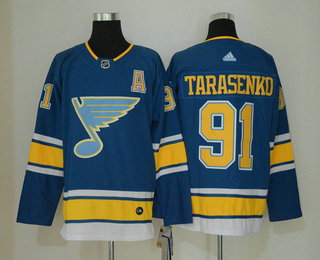 Men's St. Louis Blues #91 Vladimir Tarasenko Blue Alternate Adidas Stitched NHL Jersey