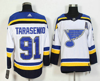 Men's St. Louis Blues #91 Vladimir Tarasenko White Witch A Patch 2017-2018 Hockey Adidas Stitched NHL Jersey