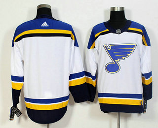 Men's St. Louis Blues Blank White 2017-2018 Hockey Adidas Stitched NHL Jersey