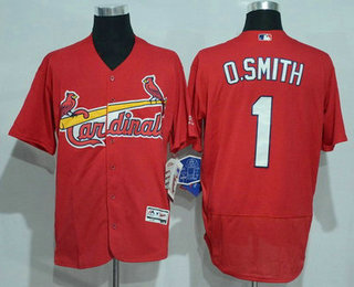 Men's St. Louis Cardinals #1 Ozzie Smith Retired Red 2016 Flexbase Majestic Baseball Jersey