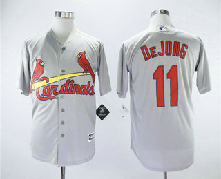 Men's St. Louis Cardinals #11 Paul DeJong Gray Road Stitched MLB Cool Base Jersey