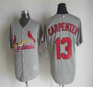 Men's St. Louis Cardinals #13 Matt Carpenter Away Gray 2015 MLB Cool Base Jersey