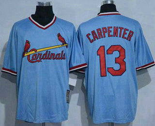 Men's St. Louis Cardinals #13 Matt Carpenter Blue Cooperstown Throwback Stitched MLB Jersey